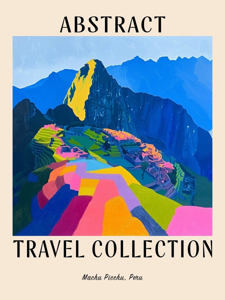 Abstract Travel Collection Poster Machu Picchu Peru 4