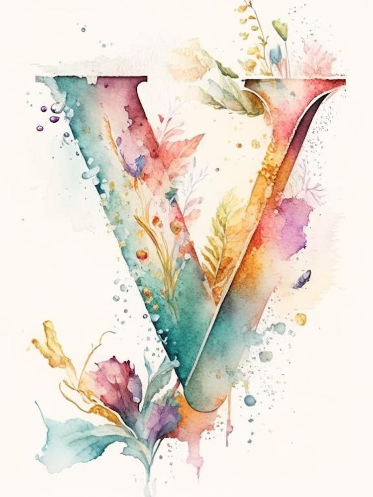 V, Lettre, Aquarelle d'Abécédaire 1