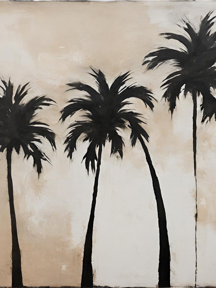 Watercolor beige palm tree art