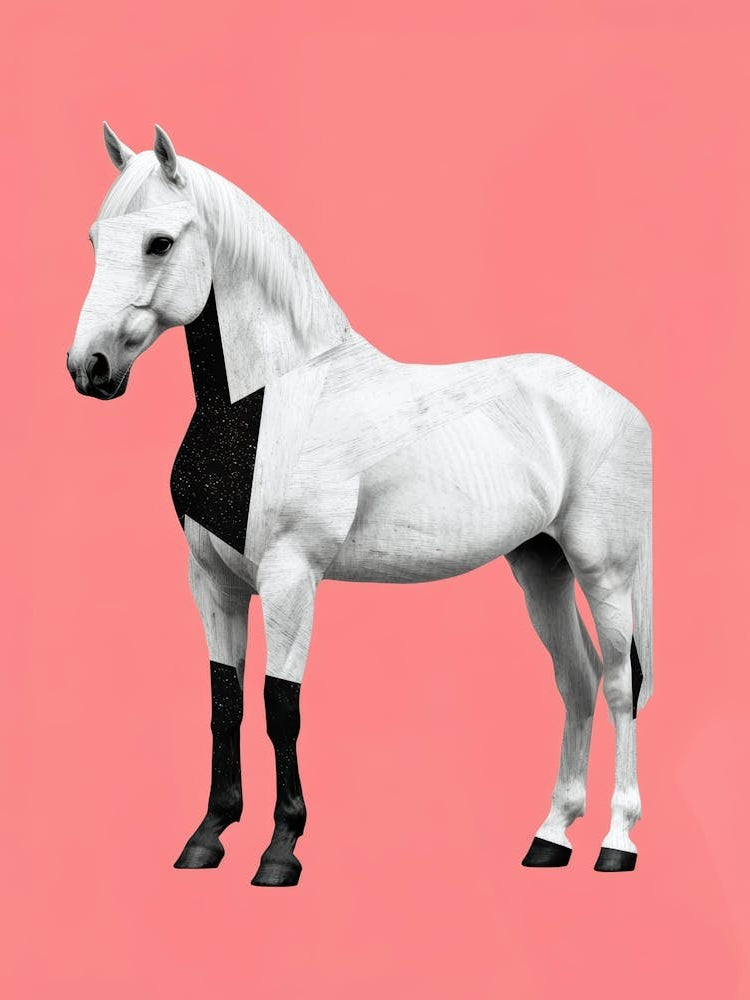 Horse On A Pink Background