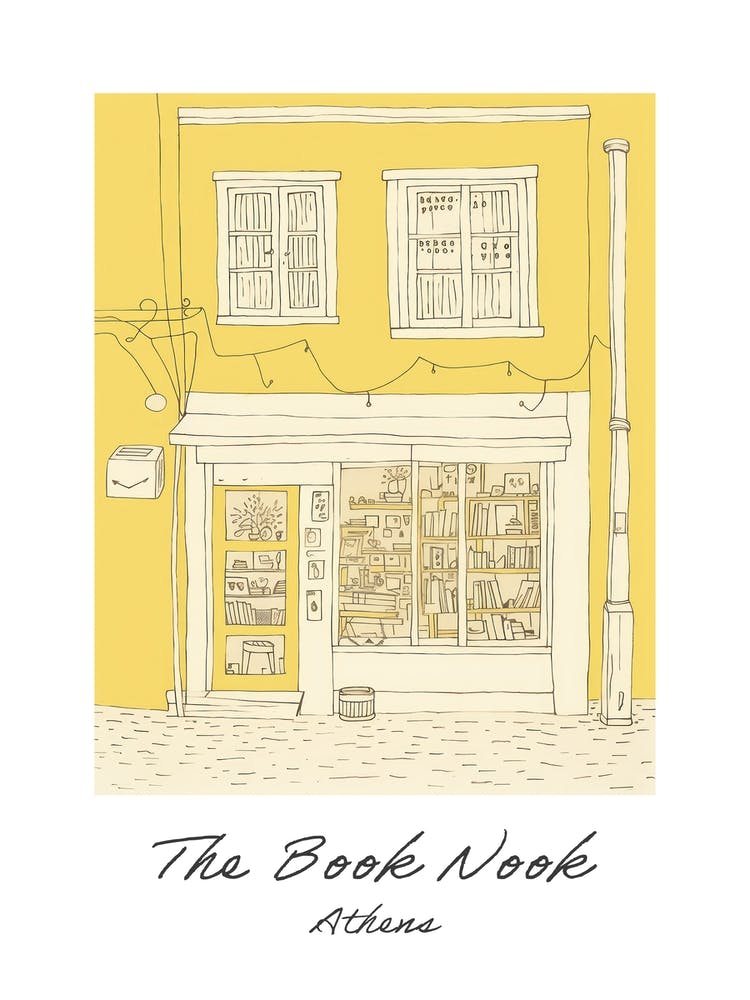 Athens The Book Nook Pastel Colours 3 Poster