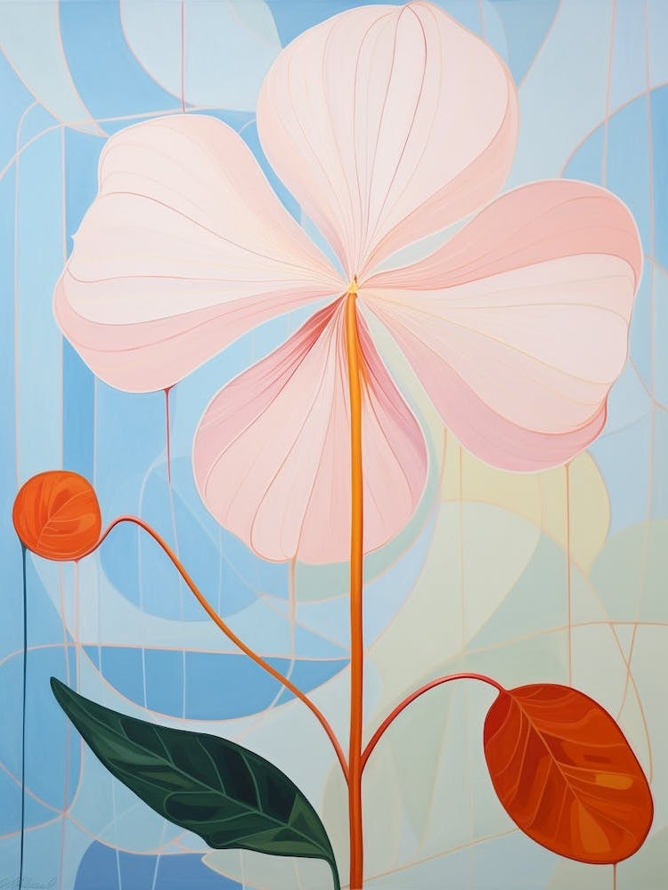 Lily 5 Hilma Af Klint Inspired Pastel Flower Painting