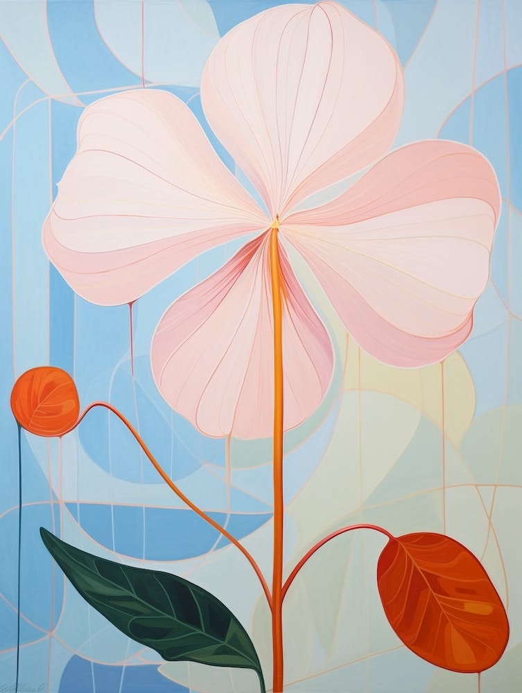 Lily 5 Hilma Af Klint Inspired Pastel Flower Painting