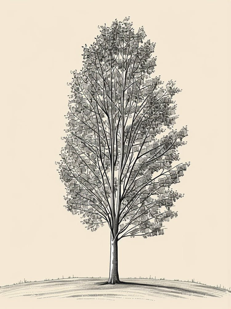 Poplar Tree Minimalistic Drawing 1