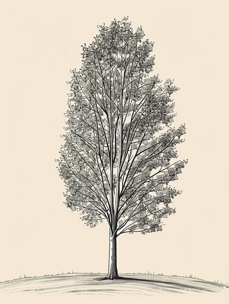 Poplar Tree Minimalistic Drawing 1