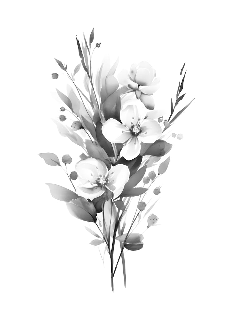 Schwarz-weiße Blumen 28