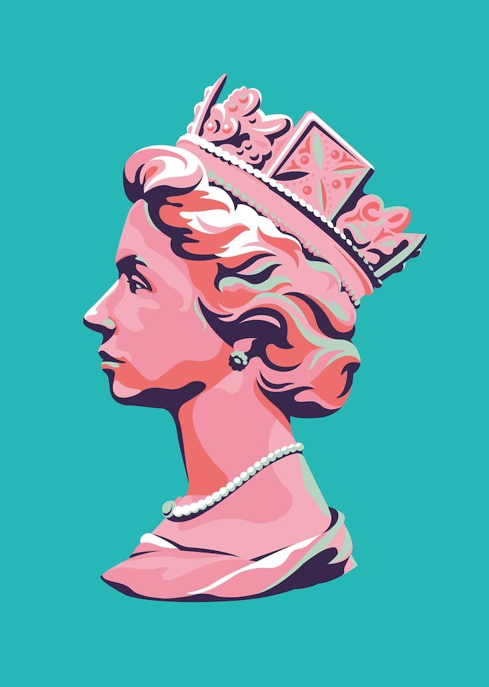 Queen Elizabeth Platinum Jubilee Teal