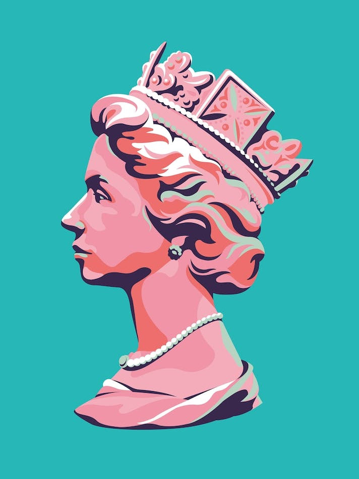 Queen Elizabeth Platinum Jubilee Teal
