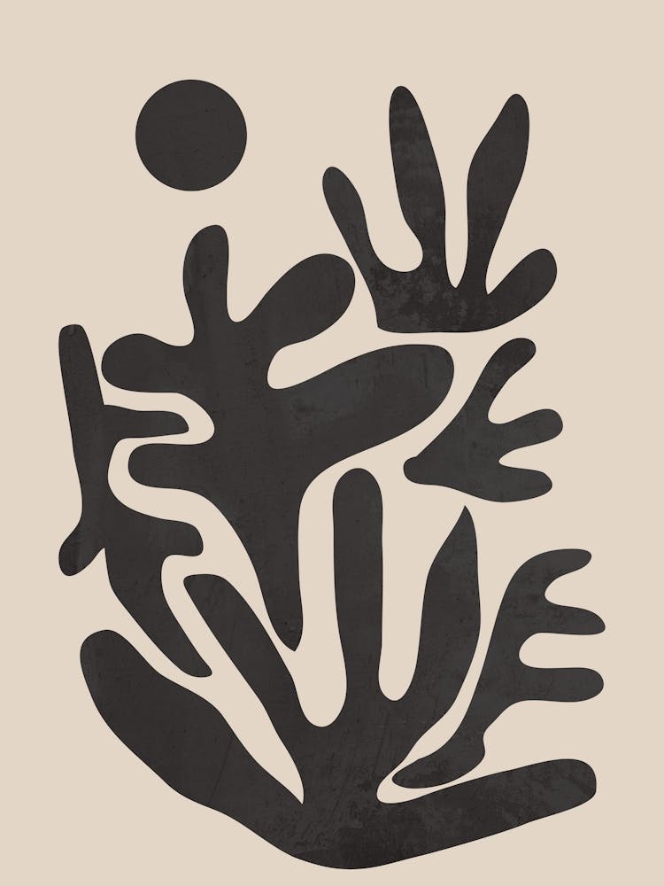 Abstract Coral Shapes with Circle