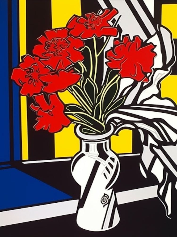 Carnation Flower Still Life  3 Pop Art Style