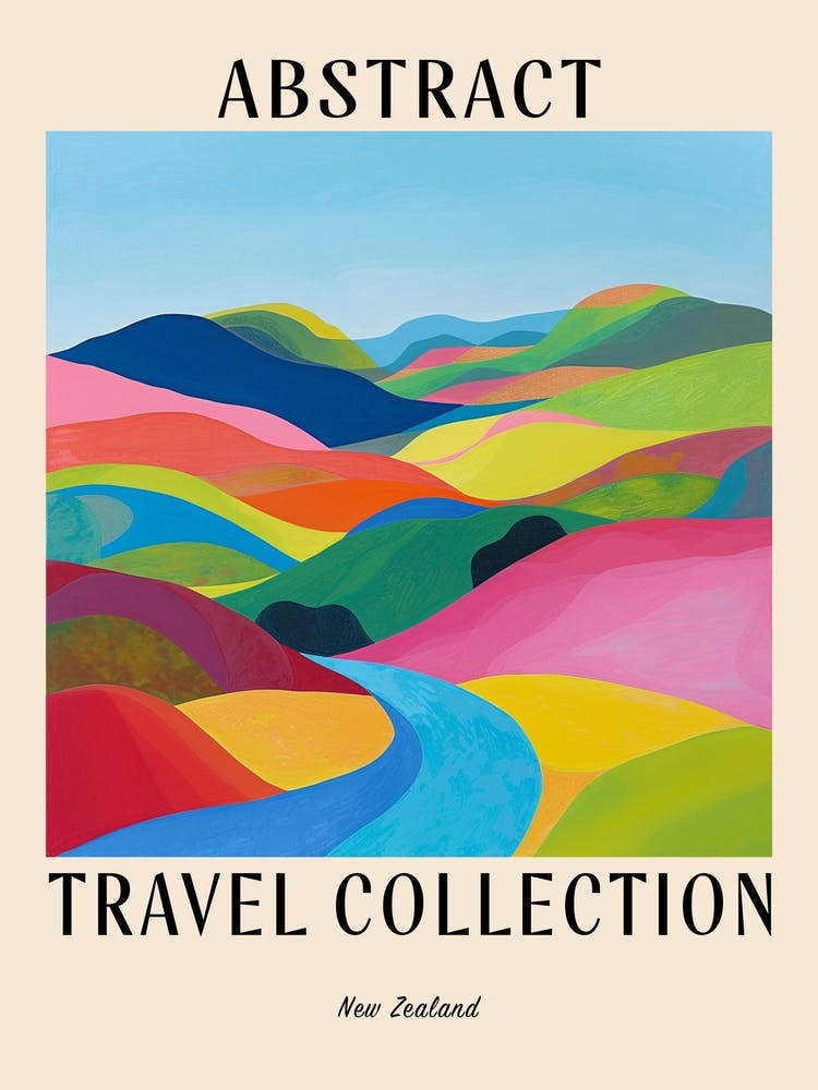 Abstrakte Reisekollektion Poster Neuseeland 5