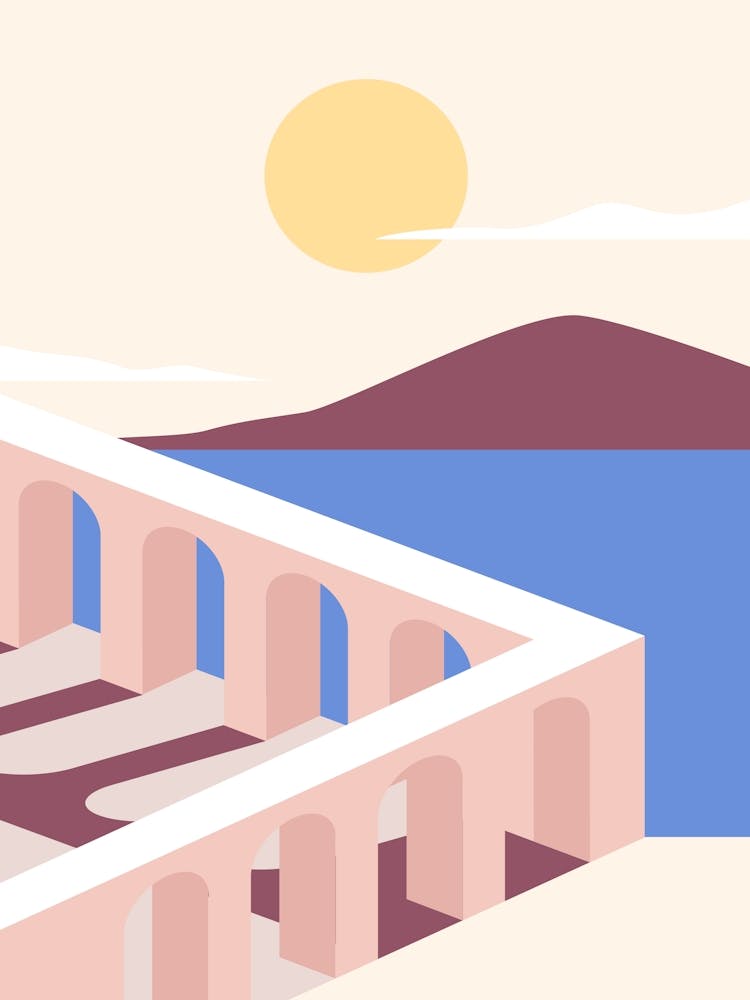 Bridge Over The Sea — boho travel poster