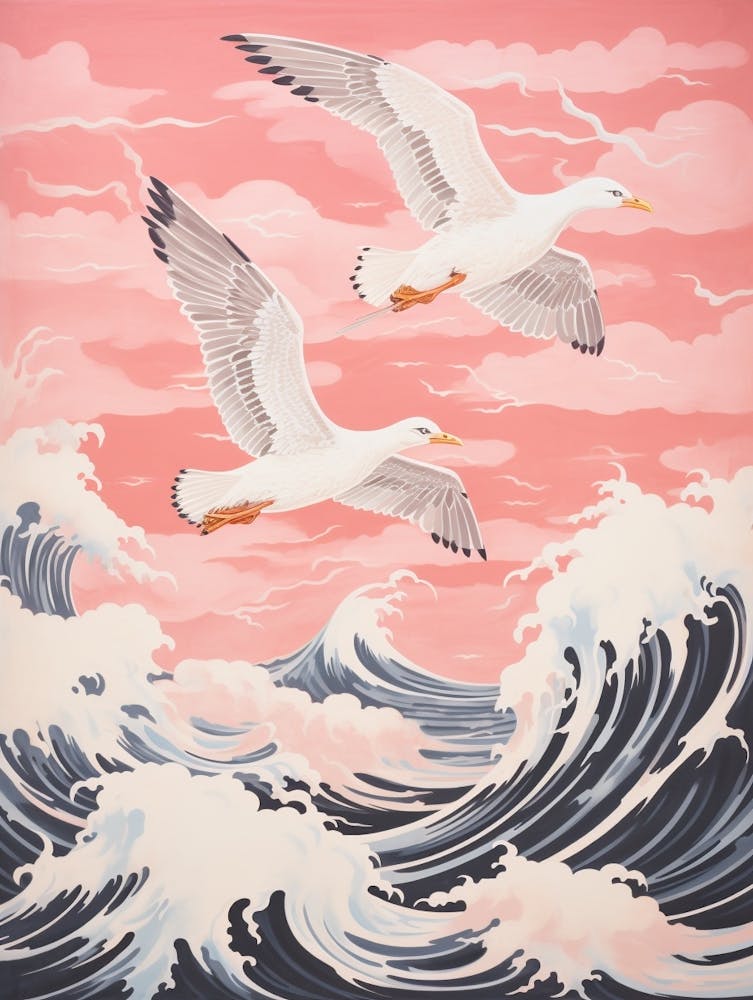 Vintage Japanese Inspired Bird Print Albatross 2