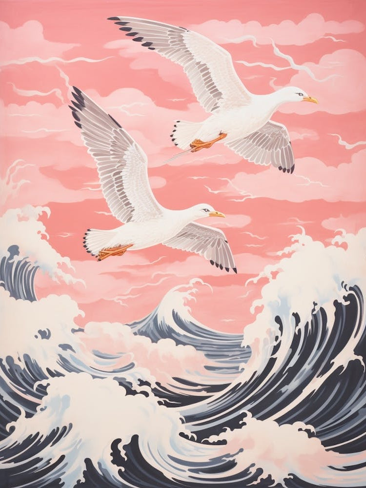 Vintage Japanese Inspired Bird Print Albatross 2