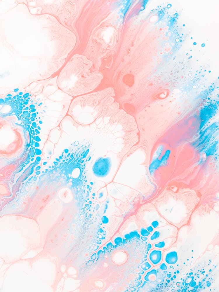 Pink And Blue Watercolor Painting