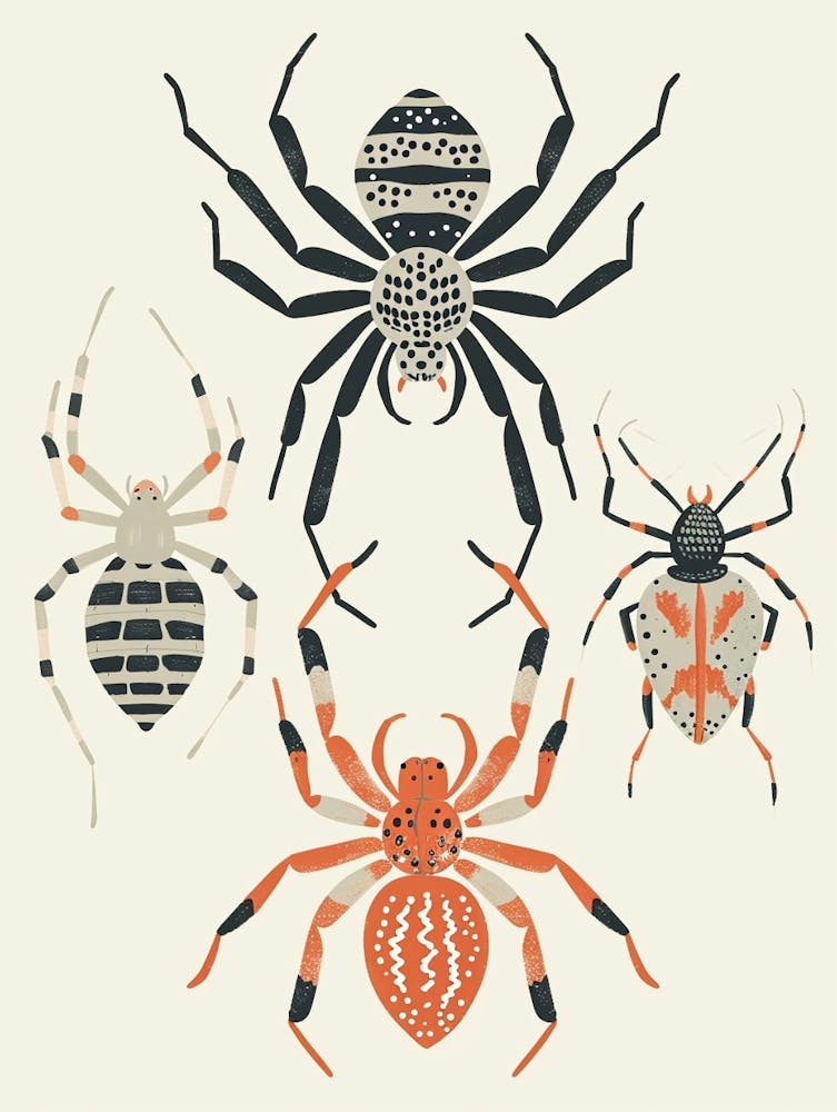 Illustration d'insecte colorée Araignée 2