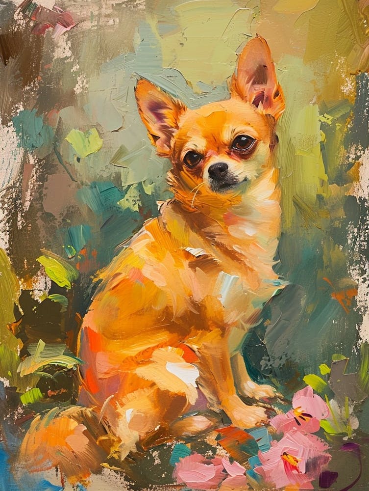 Chihuahua Acrylic Painting 3