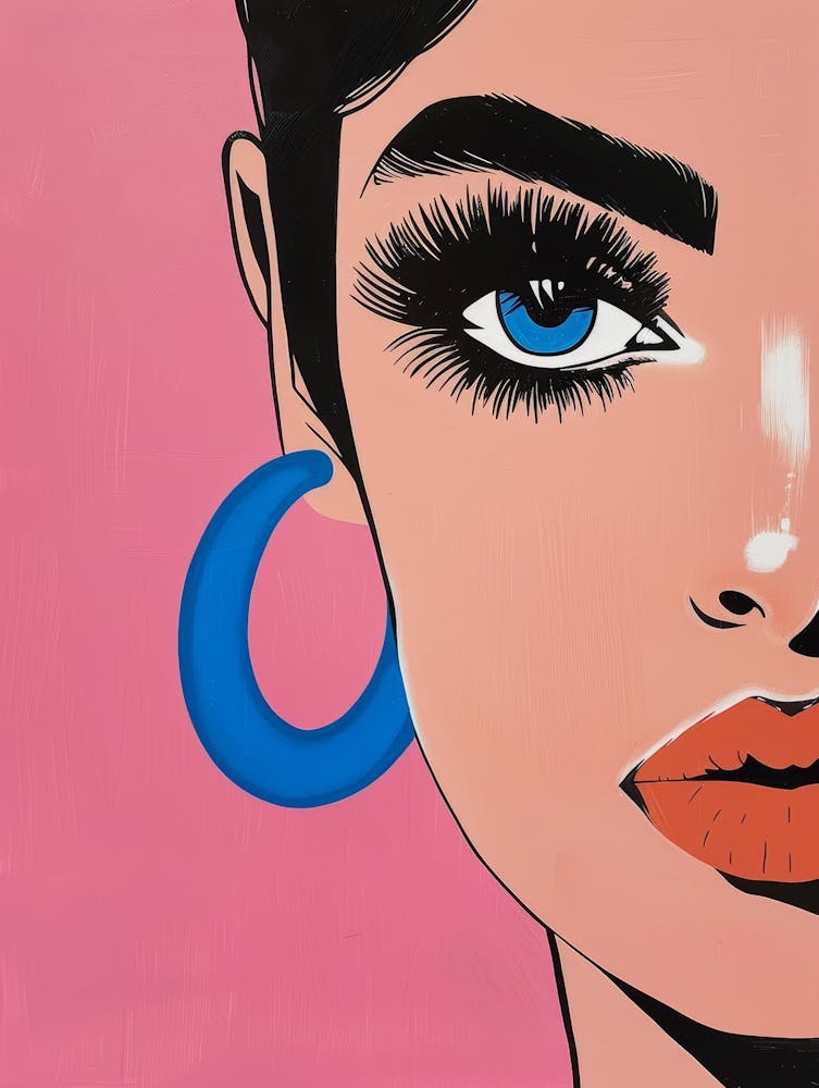 Blue Hoop Earrings
