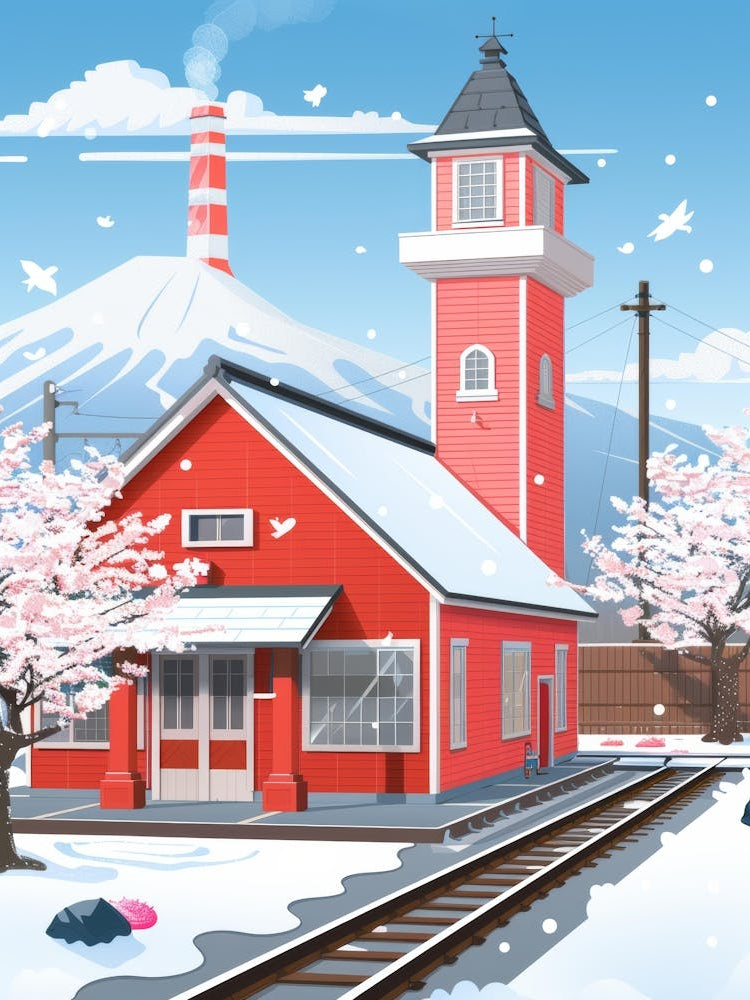 Train Station In Winter