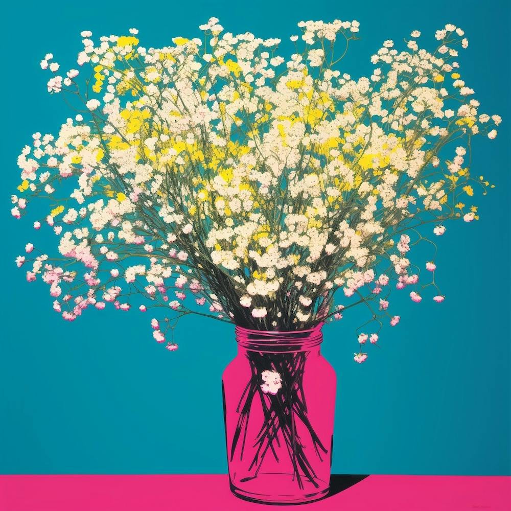 Gypsophila Babys Breath 1 Pop Art Illustration Square