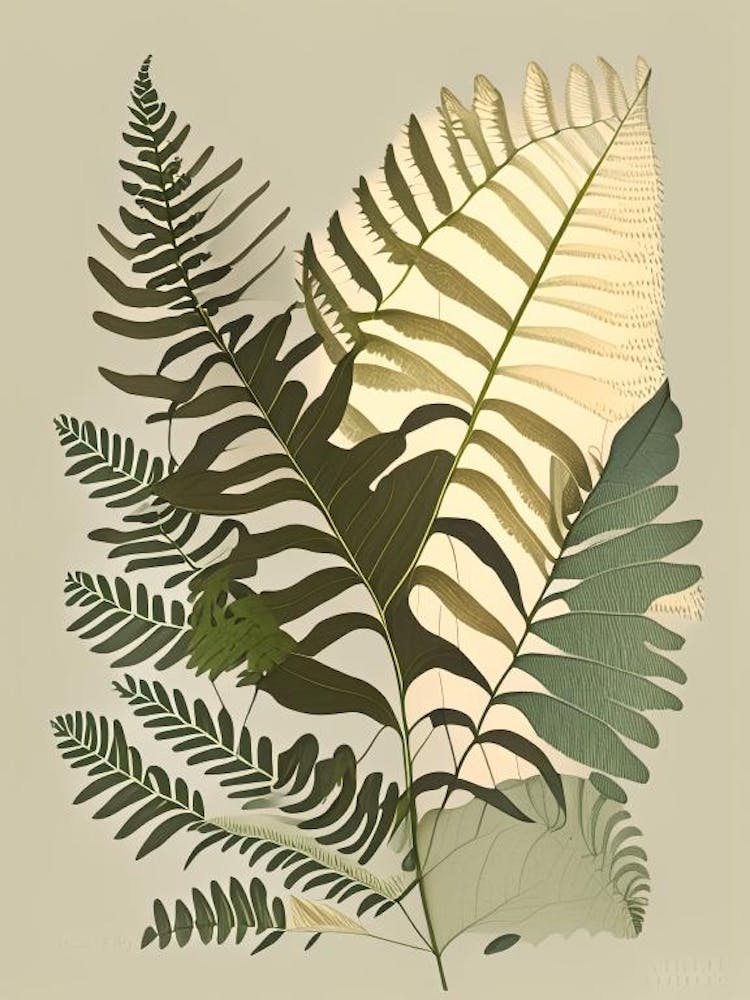 Soft Shield Fern Rousseau Inspired