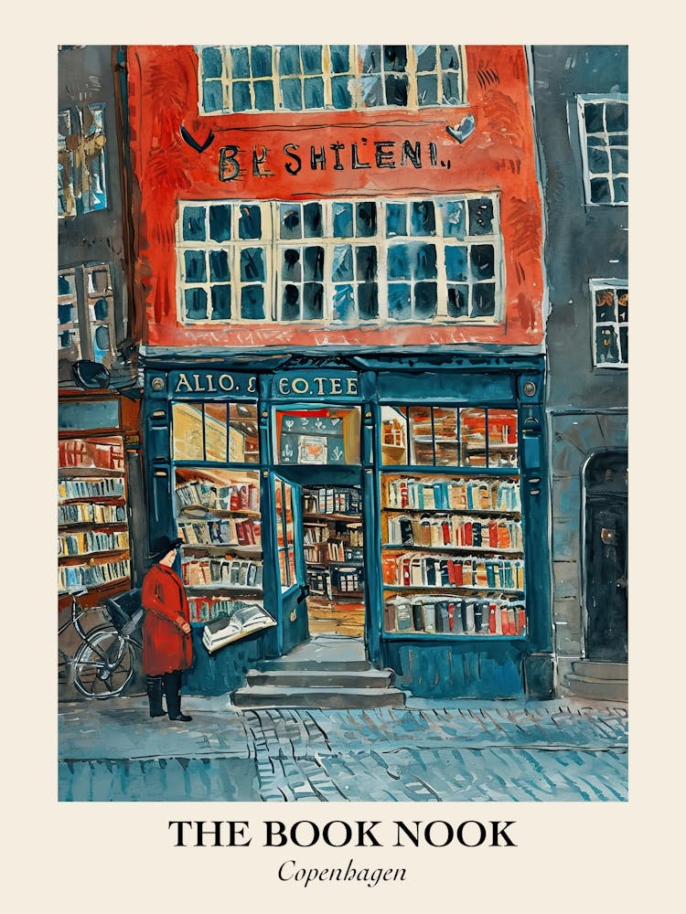 Copenhagen Book Nook Bookshop 1 Poster