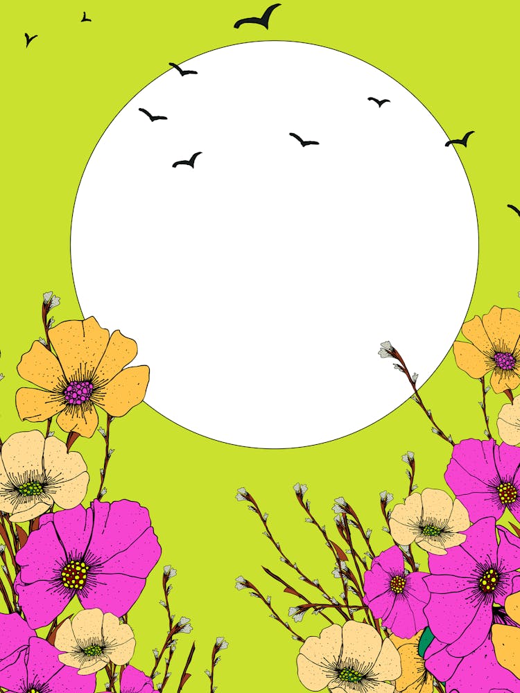 Flowers And Birds Vector