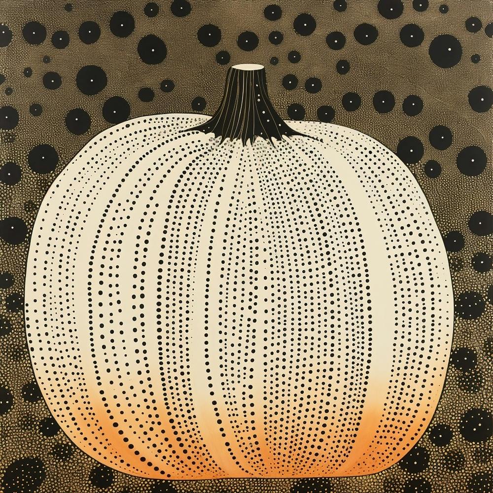Yayoi Kusama Inspired Pumpkin Black And Orange 6