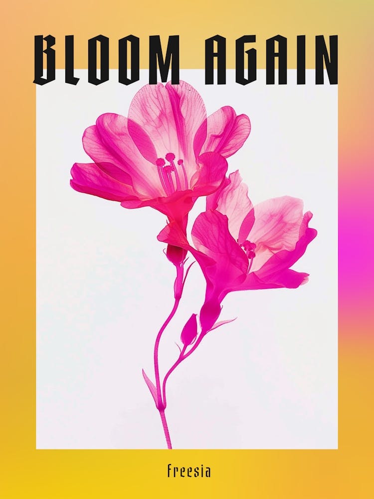 Hot Pink Freesia 2 Poster