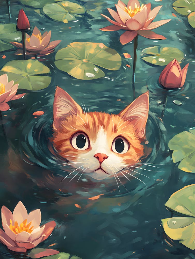 Cat In Water 6