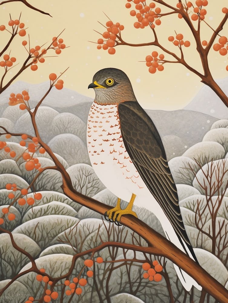 Bird Illustration Eurasian Sparrowhawk 3