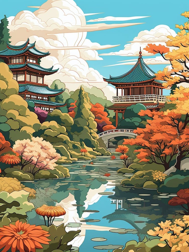 Kenrokuen Jardins du Japon Illustration 2