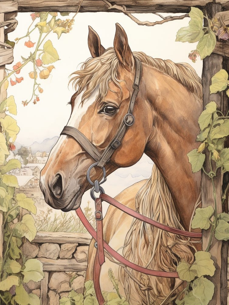 Storybook Animal Watercolour Horse 4