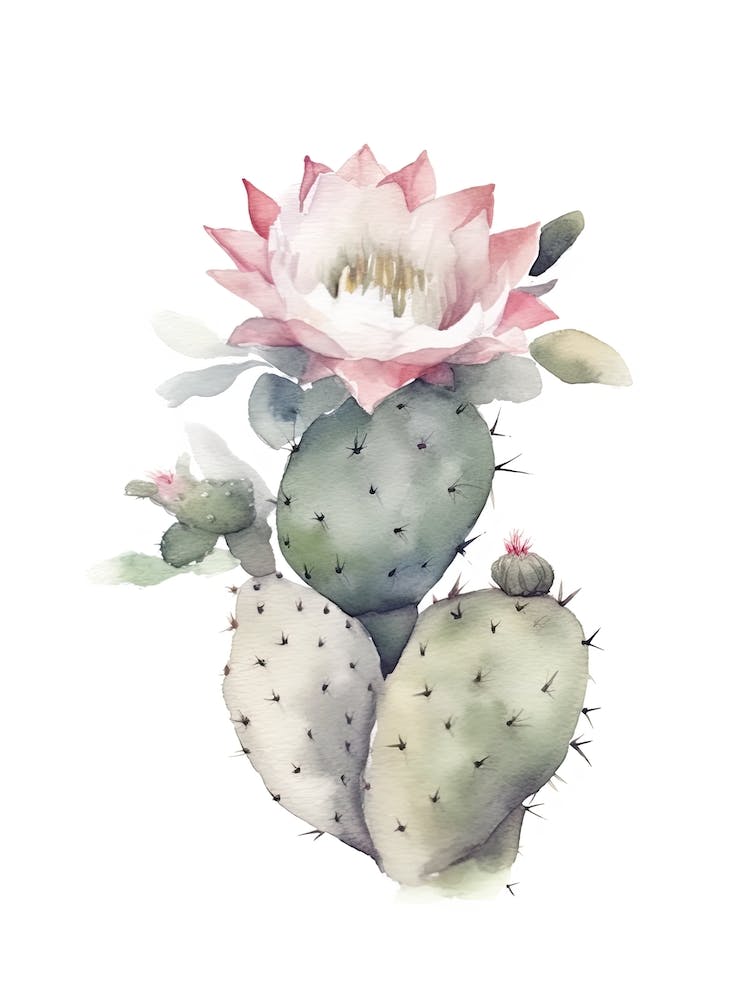 Silver Torch Cactus Watercolour Drawing 4