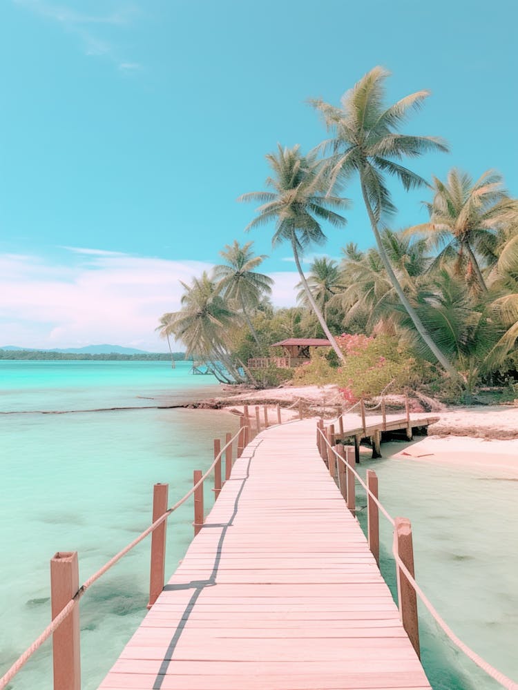 Koh Kood Beach Thailand Turquoise And Pink Tones 2