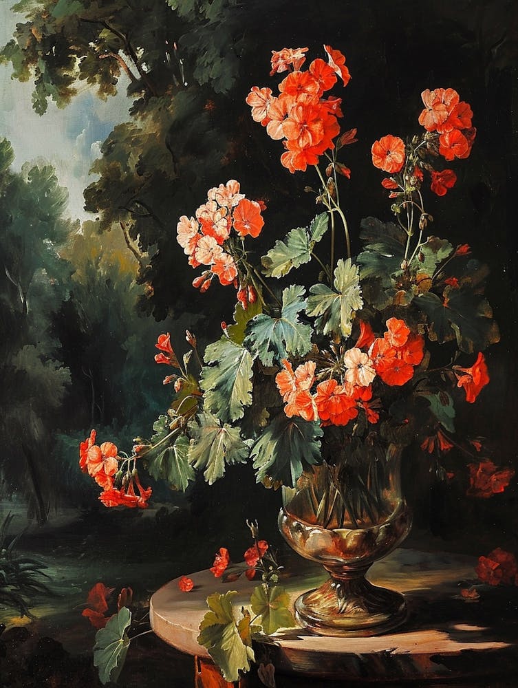 Baroque Floral Still Life Geranium 3