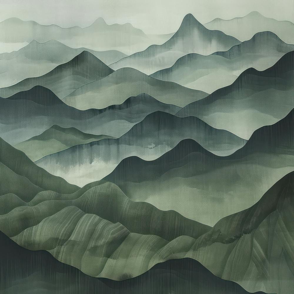 Japanese Watercolour Of Mount Hakusan 2