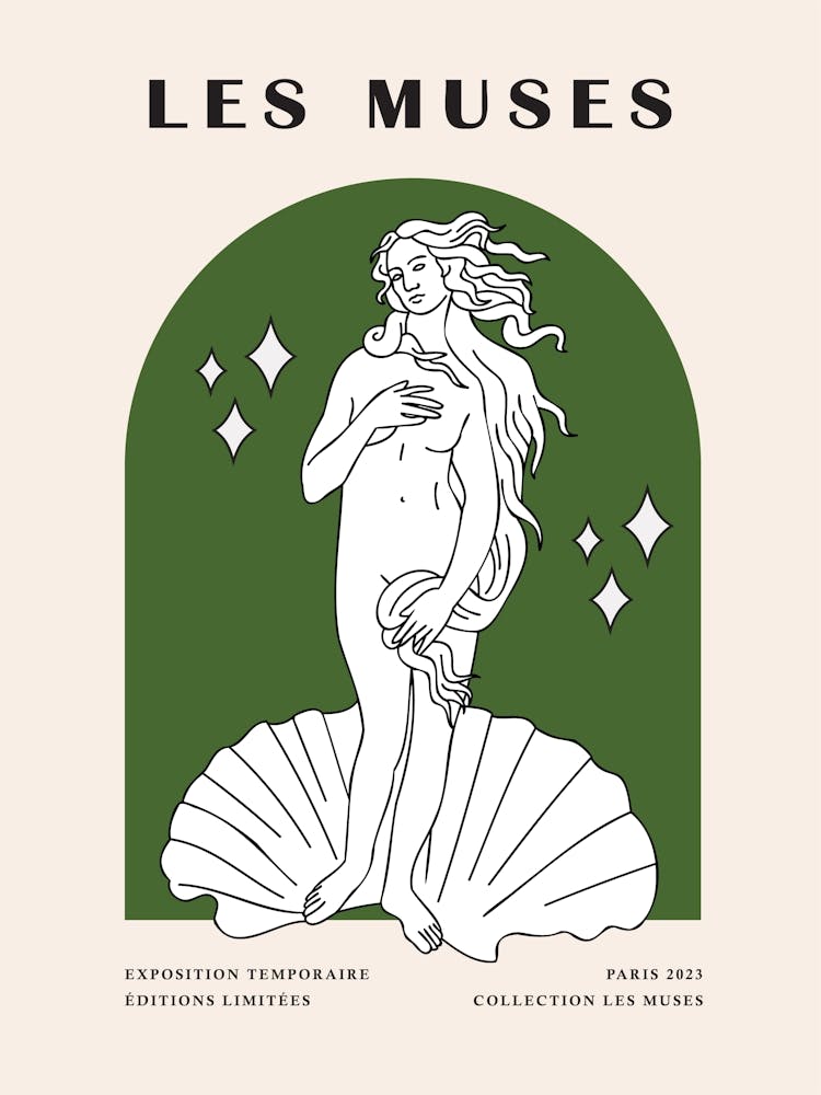 Les Muses Print Green