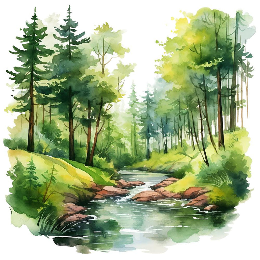 Watercolor Forest Landscape 3