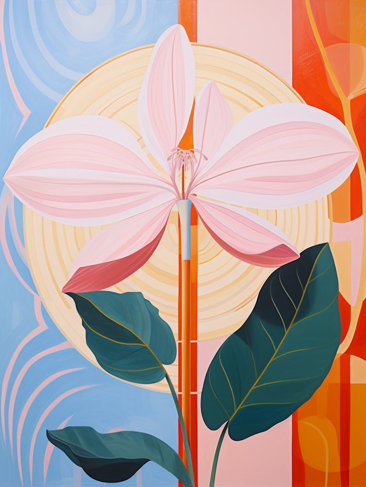 Lily 6 Hilma Af Klint Inspired Pastel Flower Painting