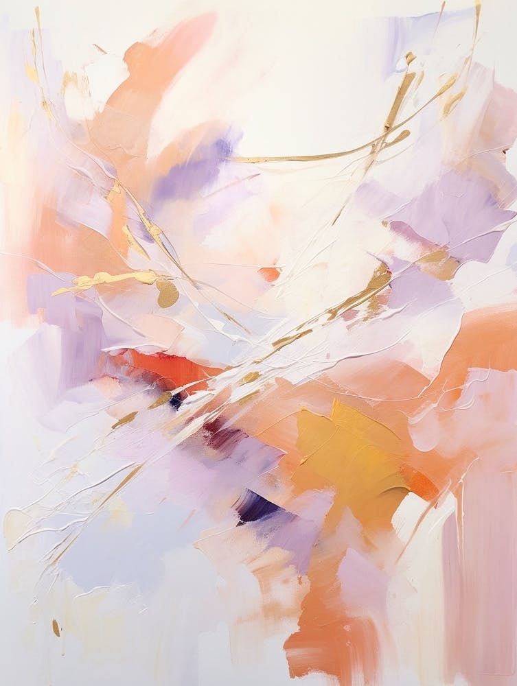 Lilac And Orange Autumn Abstract Painting 4