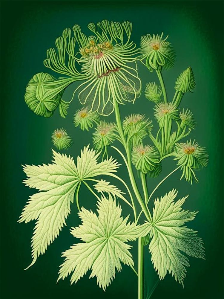 Thimbleweed Wildflower Vintage Botanical 2