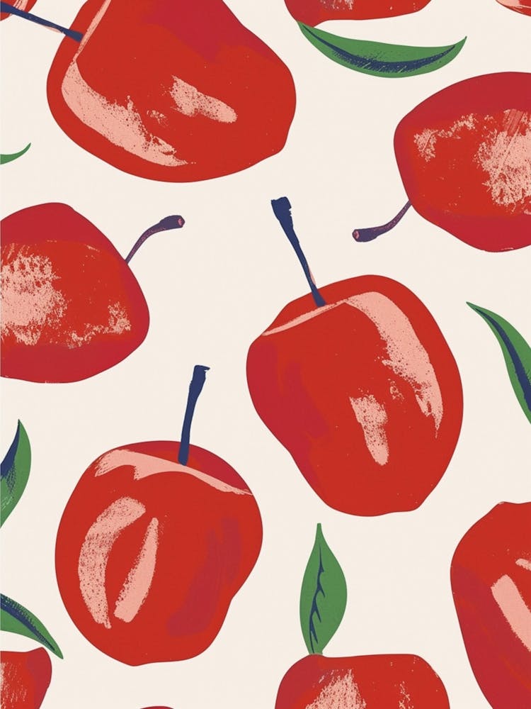 Red Apple Fruit Pattern 2