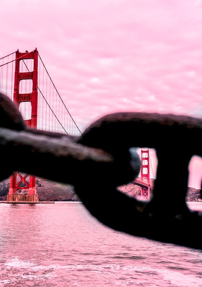 Pink Golden Gate Bridge
