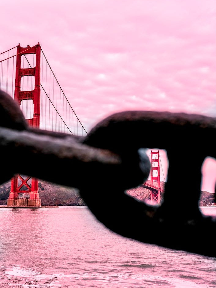 Pink Golden Gate Bridge