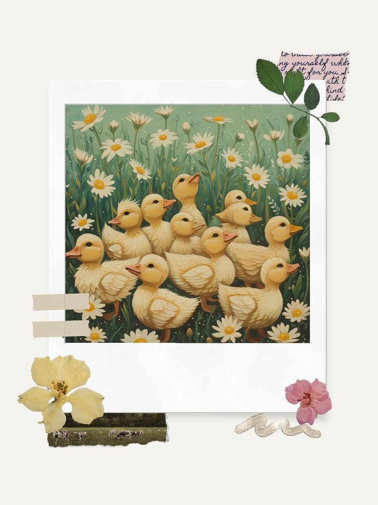 Scrapbook Ducklings Fairycore Painting 3