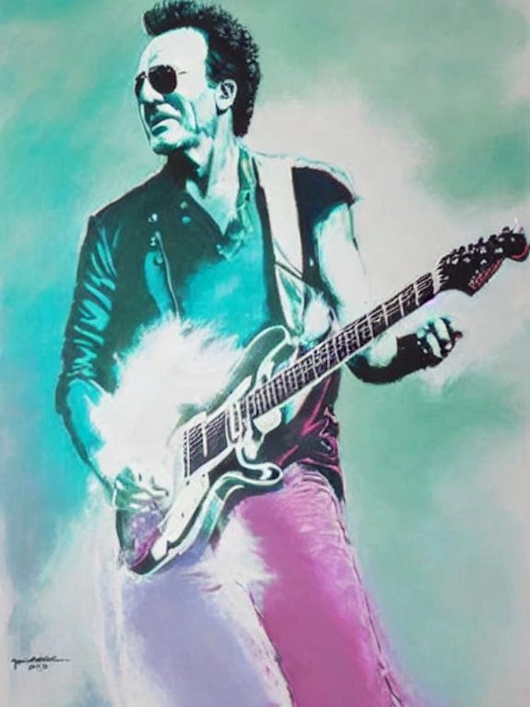 Bruce Springsteen Colourful Illustration