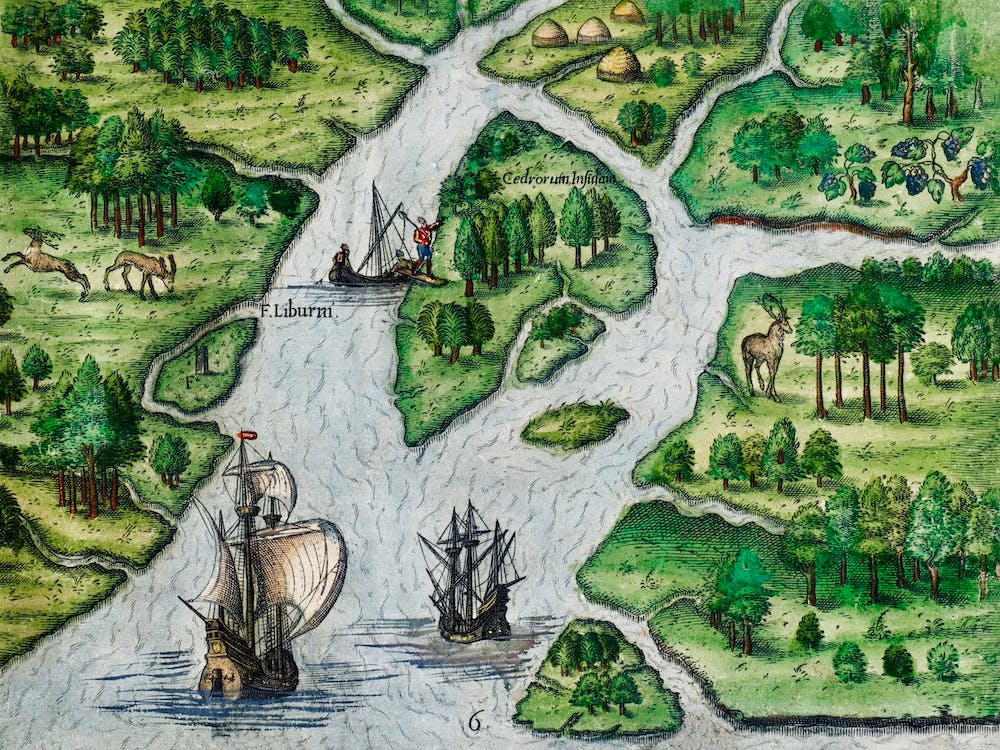 Port Royal, South Carolina Illustration From Grand Voyages (1596)