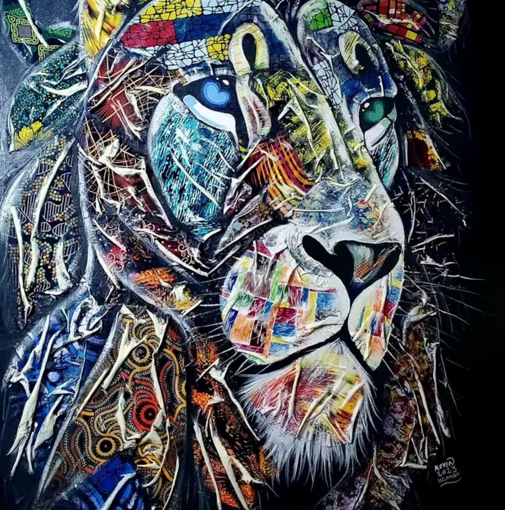 Fabric Lion portrait