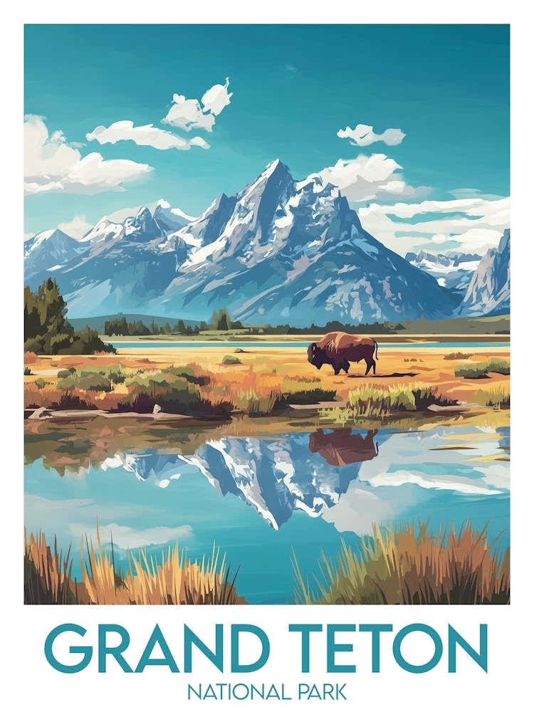 Affiche de voyage Grand Teton National Park